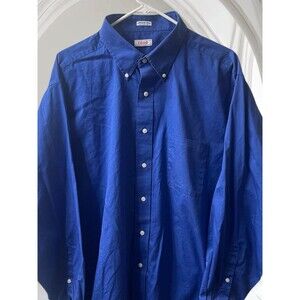 IZOD Regular Fit Twill Blue Mens Longsleeve Shirt Size 18 34/35 EUC